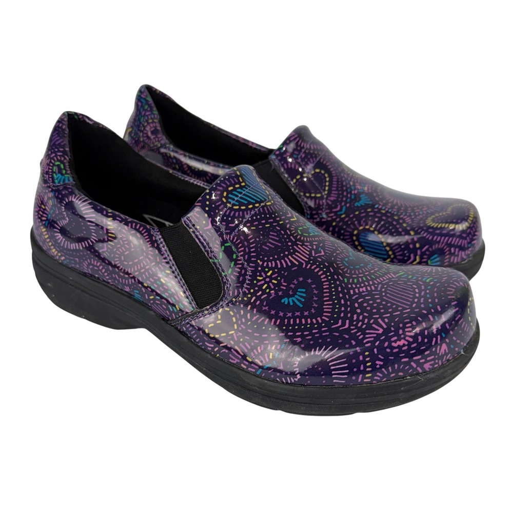 Women's Purple Patterned Slip-On Clogs